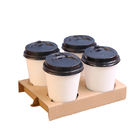 โลโก้ที่กำหนดเองนำมาใช้ใหม่คัพ Carrier กาแฟแก้วผู้ให้บริการรีไซเคิลกระดาษคราฟท์สีน้ำตาล