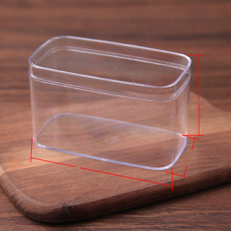 PS Disposable Plastic Box Tiramisu Packaging Boxes Clear 1mm Thick Dessert Containers 200,500g Capacity for Matcha Milk Foam