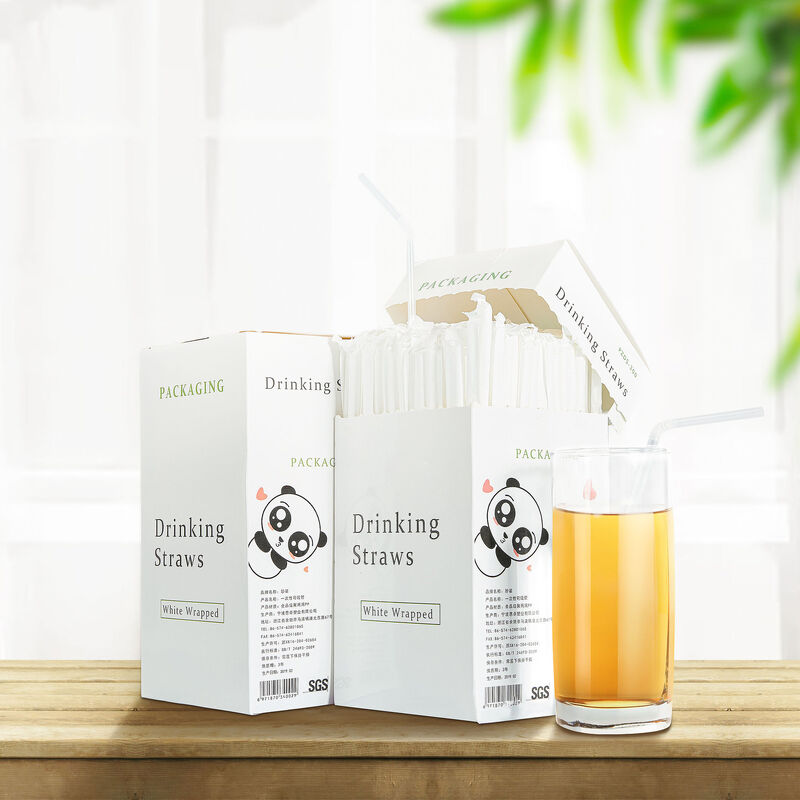 Individually Wrapped PLA Biodegradable Straws – Disposable Food Grade Thick Straws for Boba Tea & Smoothies