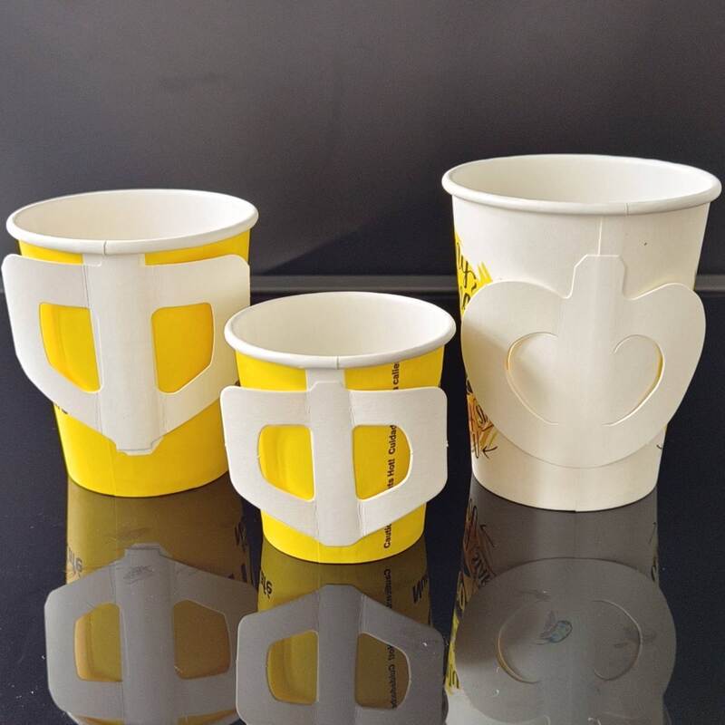 Disposable single wall Handle Paper Cups – Thickened Hot Drink Cups for Milk Tea, Coffee, Home & Office
