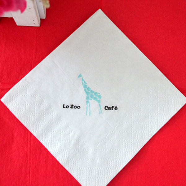 ความปลอดภัยกระดาษสีผ้าเช็ดปากอาหารค่ำ 25 * 25 Cm ร้านอาหาร Boba Tea Shop
