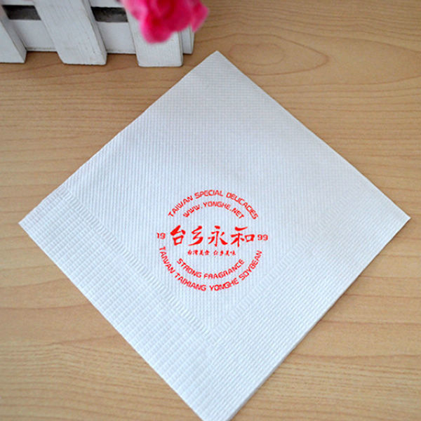 ความปลอดภัยกระดาษสีผ้าเช็ดปากอาหารค่ำ 25 * 25 Cm ร้านอาหาร Boba Tea Shop