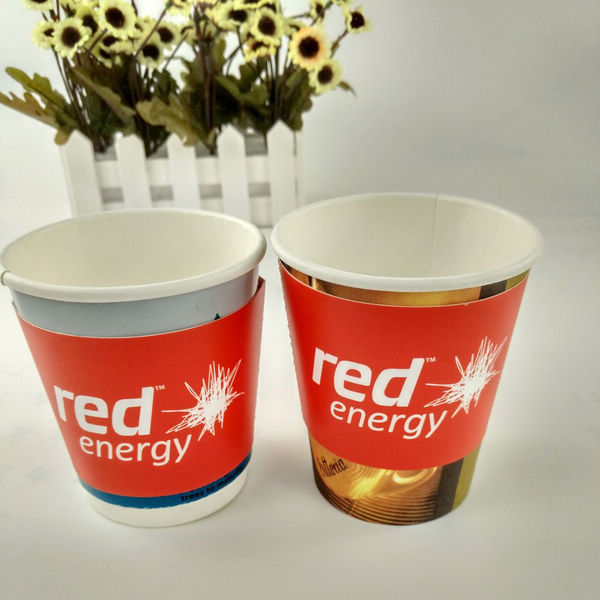 ถ้วยกระดาษย่อยสลายได้แขน 12oz กาแฟร้อนเกรดอาหารกระดาษคราฟท์ลูกฟูก