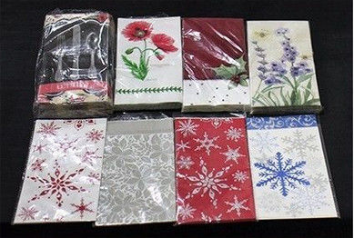 2 Ply เองพิมพ์ผ้าเช็ดปากกระดาษทิชชู่กระดาษสี 23 * 23 ซม 25 * 25 ซม