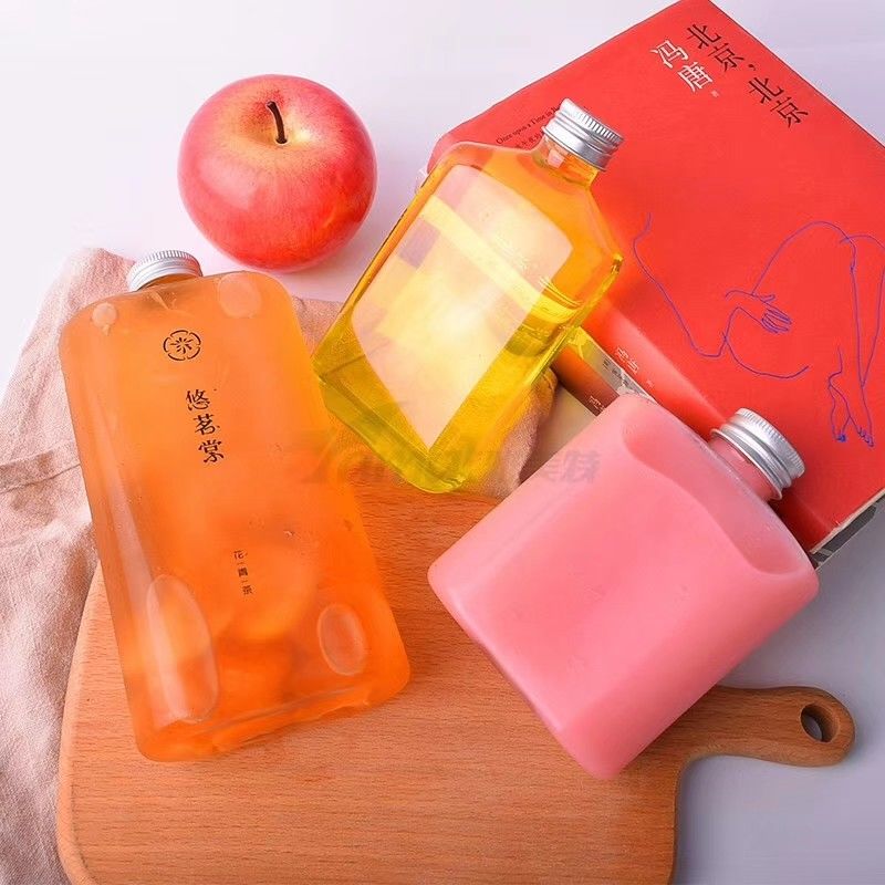 ร้านของหวานสแควร์ขวดนมชานม Take Away ขวด 500 มล. สำหรับ Boba และน้ำผลไม้