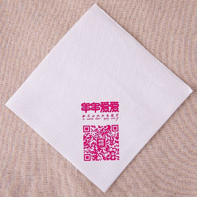 25x25cm กำหนดเองพิมพ์ 100% ไม้ไผ่ไฟเบอร์ตารางผ้าเช็ดปากกระดาษเช็ดปาก Tissue